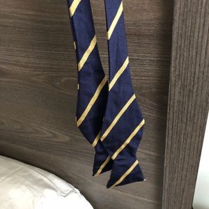 Brooks Brothers blue and gold bow tie, adjustable.